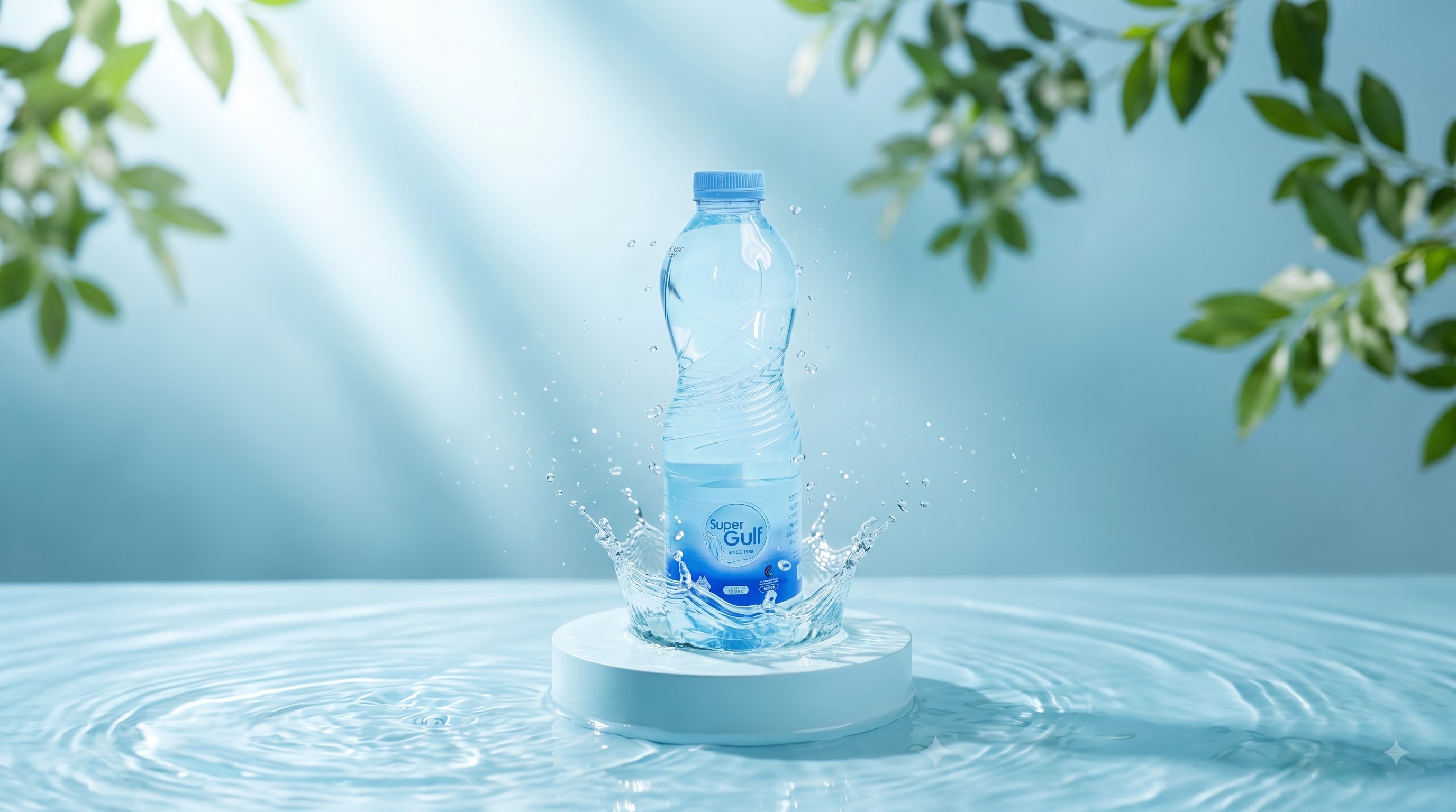 Pristine mineral water bottle